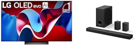 LG 55' OLED evo C4 Series 4K Smart TV Bundle with 5.1.3 ch Dolby Atmos Soundbar and Wireless Rear Speakers, 2024 New Models