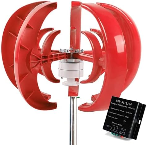 2000W Wind Turbine Generator Kit, 12V/24V Vertical Axis Wind Power System with Controller, Ideal for Home, Chalet, Motorhome - Eco-Friendly Renewable Energy Solution