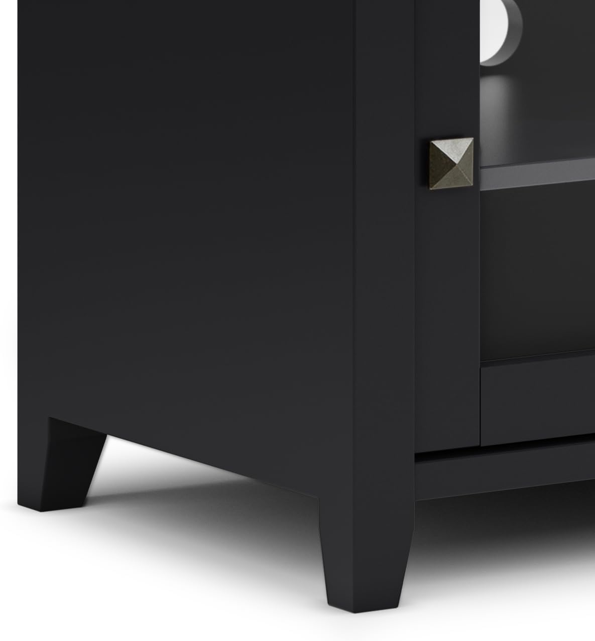 SIMPLIHOME Cosmopolitan TV Stand - 48 inch Wide Solid Wood Media Console in Black, Contemporary Entertainment Center for Living Room for TVs up to 55 Inches with Sliding Doors and Adjustable Shelves