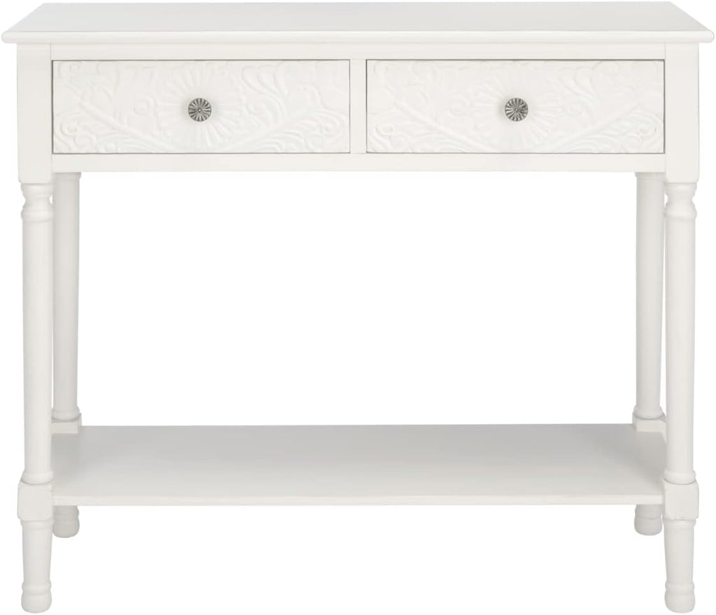 Safavieh Home Collection Josie Distressed White 2-Drawer Console Table