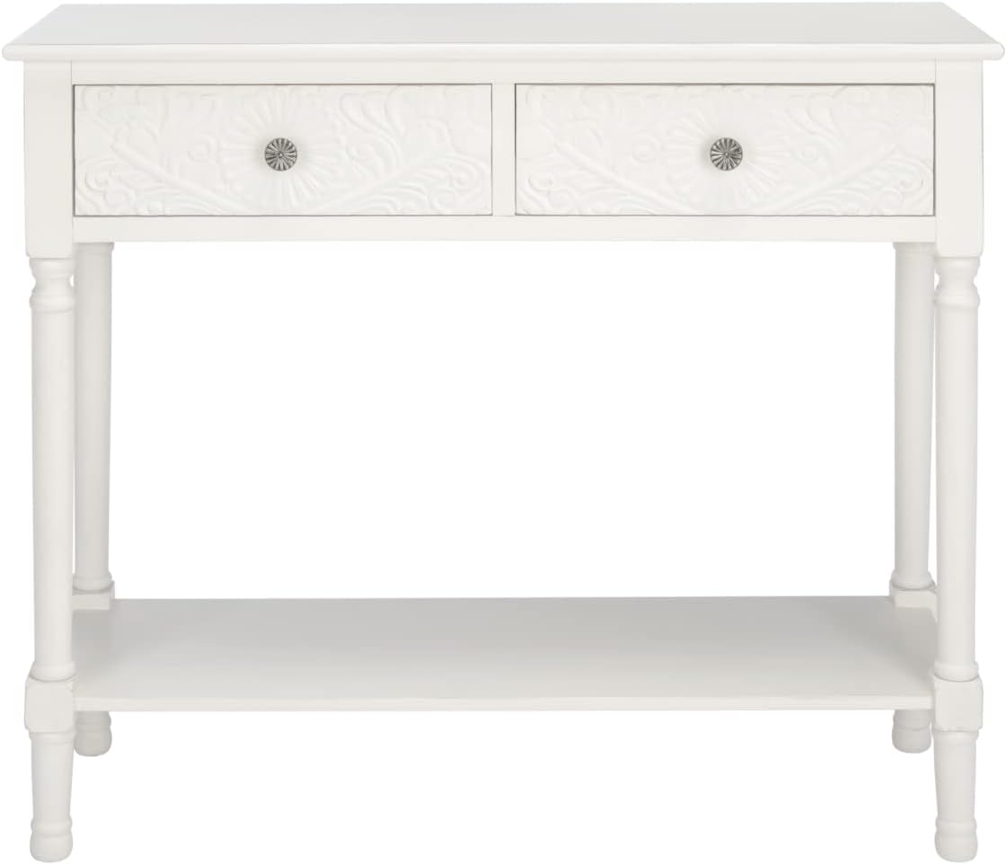 Safavieh Home Collection Josie Distressed White 2-Drawer Console Table