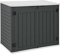YITAHOME Outdoor Horizontal Storage Sheds 35 Cu Ft,Dark Gray+Resin Storage Shed Shelves 35 Cuft,Gray