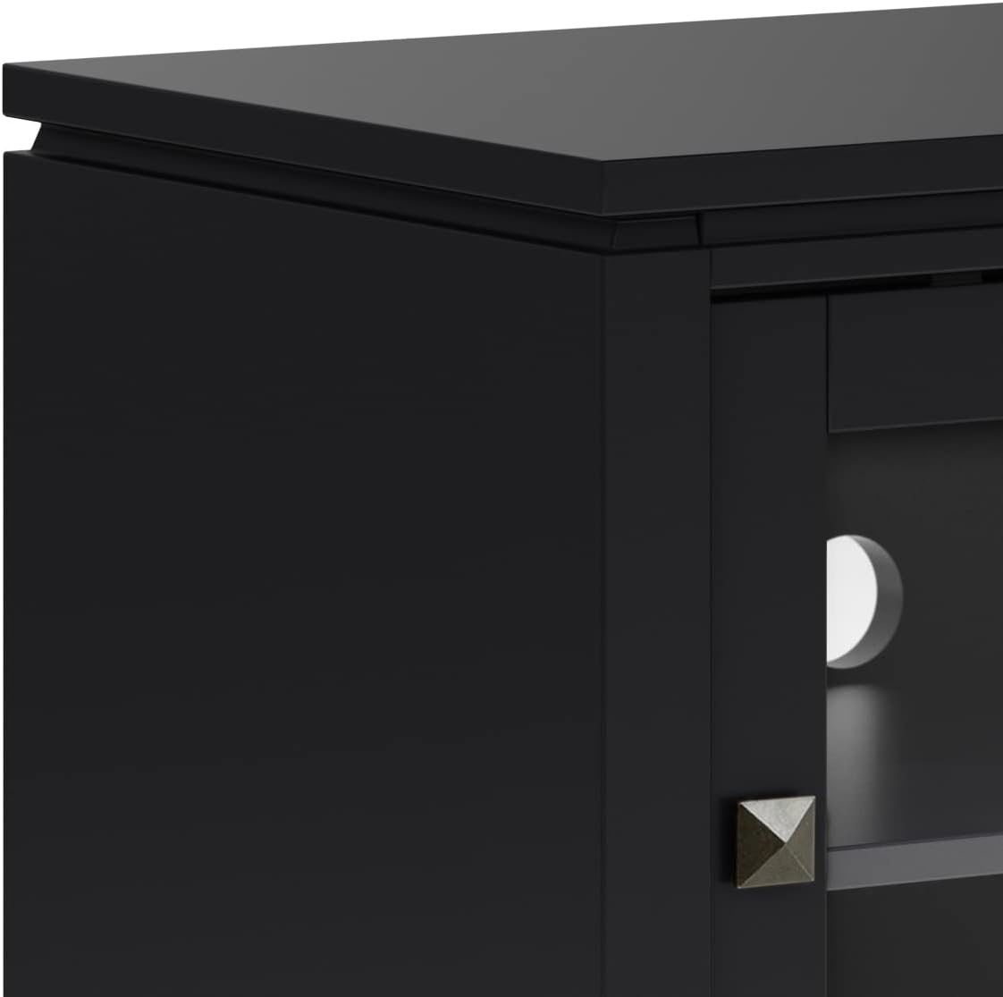 SIMPLIHOME Cosmopolitan TV Stand - 48 inch Wide Solid Wood Media Console in Black, Contemporary Entertainment Center for Living Room for TVs up to 55 Inches with Sliding Doors and Adjustable Shelves