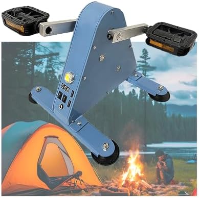 Portable High-power Hand-crank/foot-pedal Generator with Digital Display, Dual USB Output Ports, and LED Lighting Function.