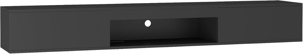 KEIKI 69' LED TV Stand with 16-Color Lights, Modern Entertainment Center TV Cabinet with Storage for 55–65' TVs, Media Console Table for Living Room, Black