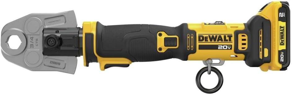 DEWALT 20V MAX Compact Press Tool Kit with CTS Jaws, 1/2-1-1/4 Inch, Cordless, 2 Batteries and Charger Included (DCE210D2K)