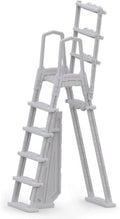 HYDROTOOLS By SWIMLINE 87975 Premium A-Frame Ladder Entry Exit System With Handrails For Above Ground Pools | 48 To 54 Inch Height | With Flip Up Ladder, Slide Lock Safety Barrier & XL Non Slip Treads