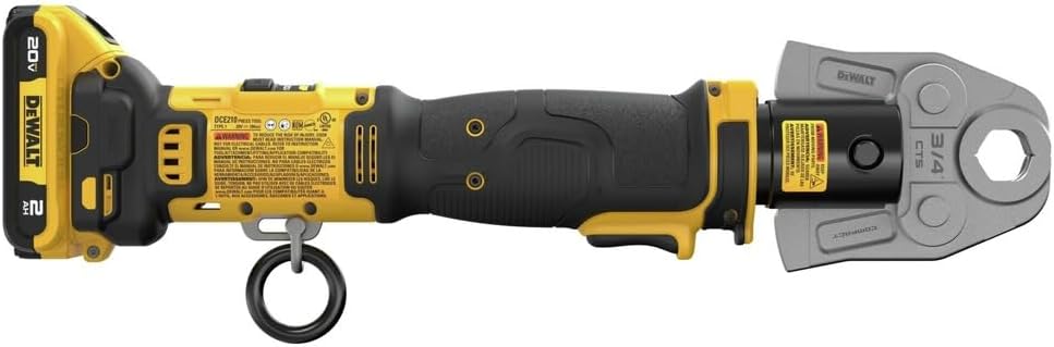 DEWALT 20V MAX Compact Press Tool Kit with CTS Jaws, 1/2-1-1/4 Inch, Cordless, 2 Batteries and Charger Included (DCE210D2K)
