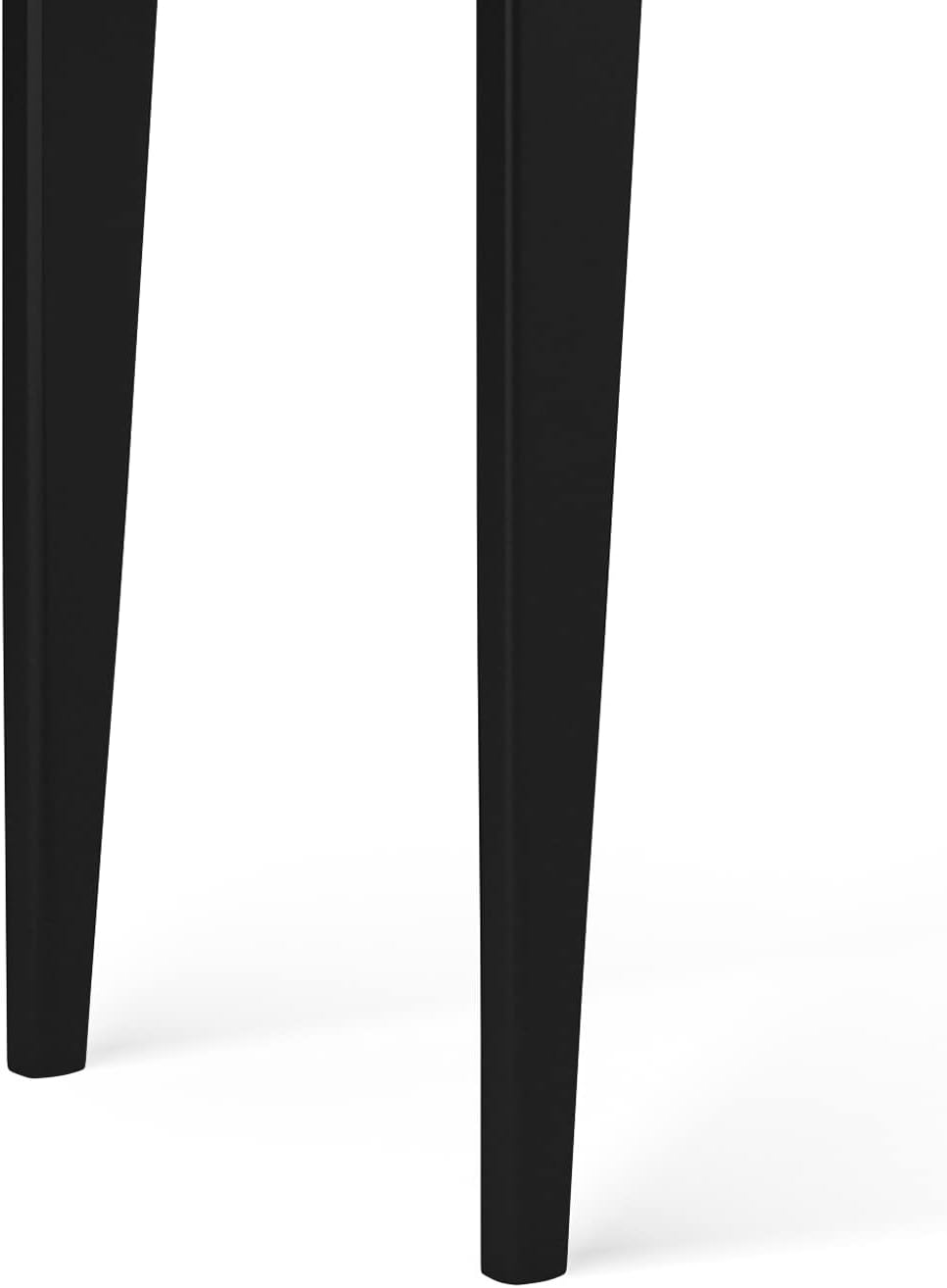 SIMPLIHOME Harper Console Table - 54 Inch Wide Solid Hardwood Sofa Table in Black, Mid-Century Modern Storage Table for Entryway or Living Room with 3 Drawers, Notched Handles, and Tapered Legs