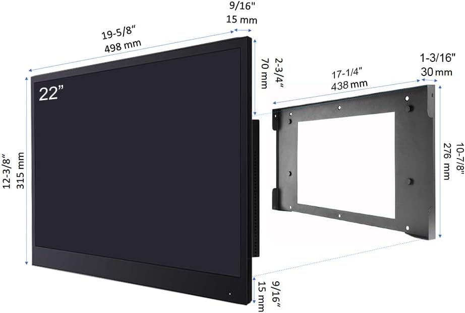 22inch Smart Black TV for Bathroom,Waterproof TV ATSC Tunner Android 11.0 for Hotel/Kitchen,Built-in Speakers,Wi-fi and Bluetooth,B22,Model 2026