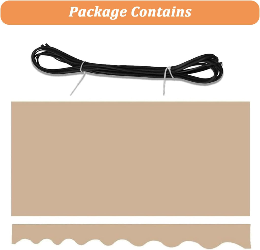 Patio Awning Fabric Replacement Retractable Awning Uv-Resistant Waterproof Polyester Canopy Cloth 6.5ft 8ft 10ft 13ft 16ft 20ft Custom Manual Sunshade Shelter Canvas(Size:14x10ft,Color:Sand)