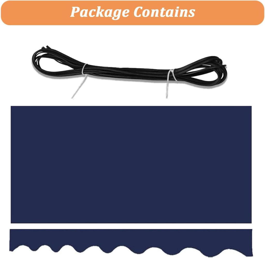 Patio Awning Replacement Fabric Outdoor Retractable Awning Cover Uv Protection Water Resistant Polyester Sun Shade Shelter Canopy for 8' 10' 11' 12' 13' 14' 15' 16' (Size:20x6.5ft,Color:Navy Blue)