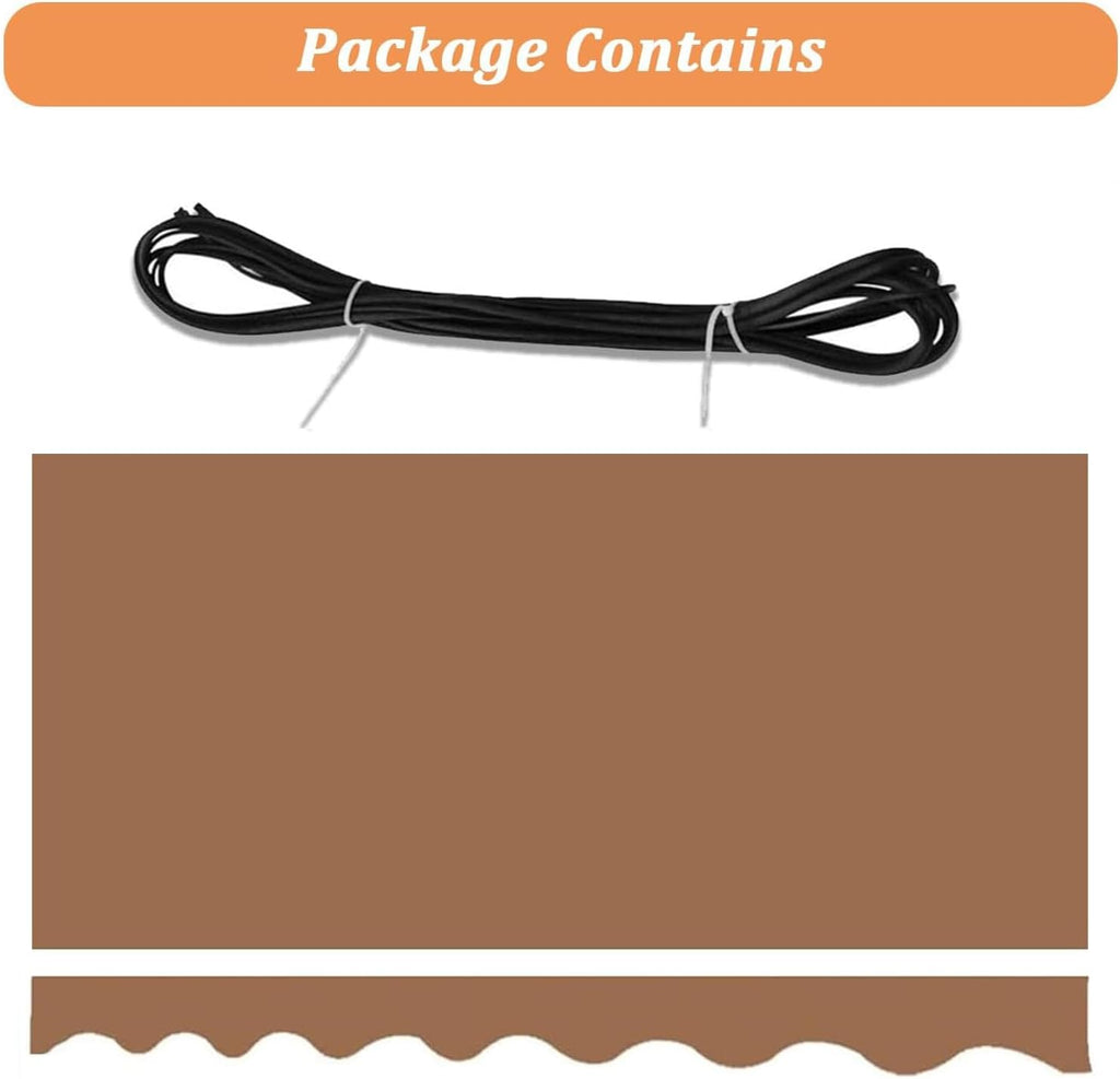 Patio Awning Fabric Replacement Exterior Uv Protection Polyester Sunshade Canopy Cloth Reinforced Waterproof Retractable Awning Cover Sun Shade Shelter Canvas Custo(Size:14x10ft,Color:Light Brown)