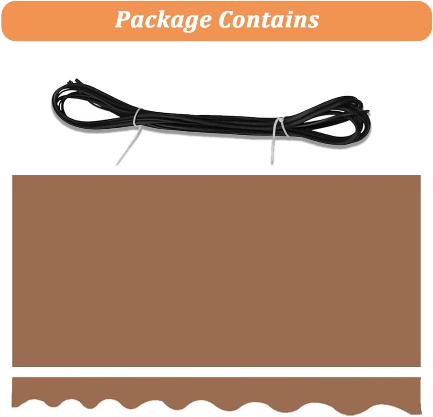 Patio Awning Fabric Replacement Exterior Uv Protection Polyester Sunshade Canopy Cloth Reinforced Waterproof Retractable Awning Cover Sun Shade Shelter Canvas Custo(Size:14x10ft,Color:Light Brown)
