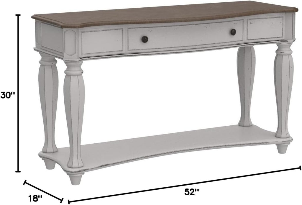 Liberty Furniture Industries Magnolia Manor Sofa Table, W52 x D18 x H30, White