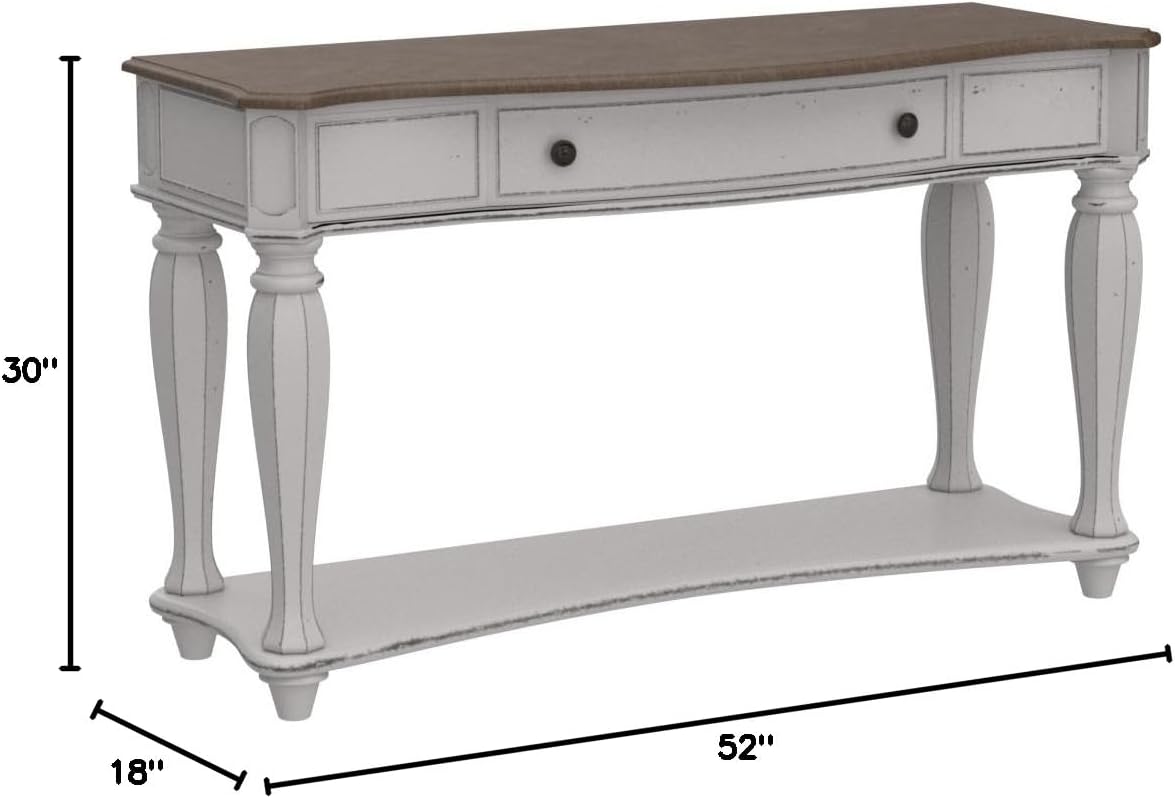 Liberty Furniture Industries Magnolia Manor Sofa Table, W52 x D18 x H30, White