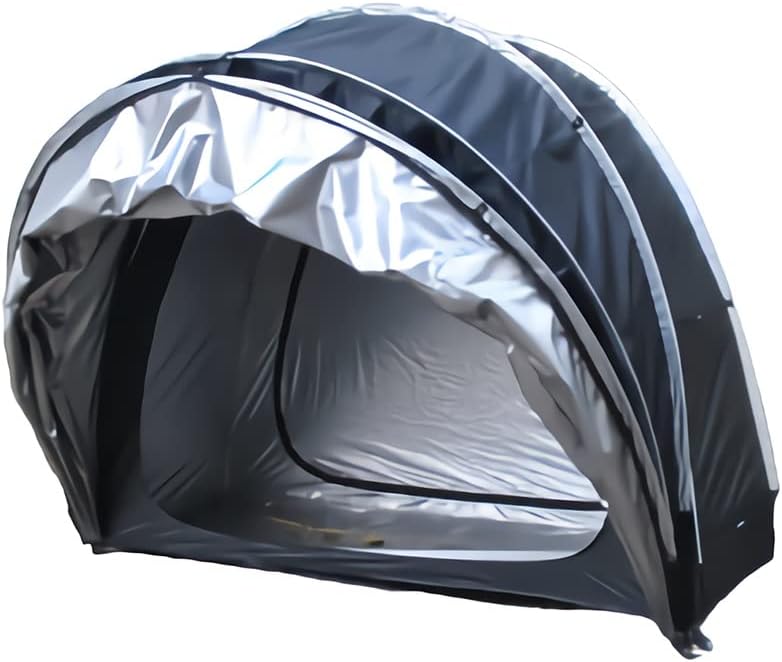 Large Bike Storage Shed Tent, 4 Bikes Waterproof Portable Bike Bicycle Motorcycle Tent Heavy Duty Double-Sided Opening Tricycle Motorcycle Storage Tent For Outdoor Camping Hiking ( Color : Green )