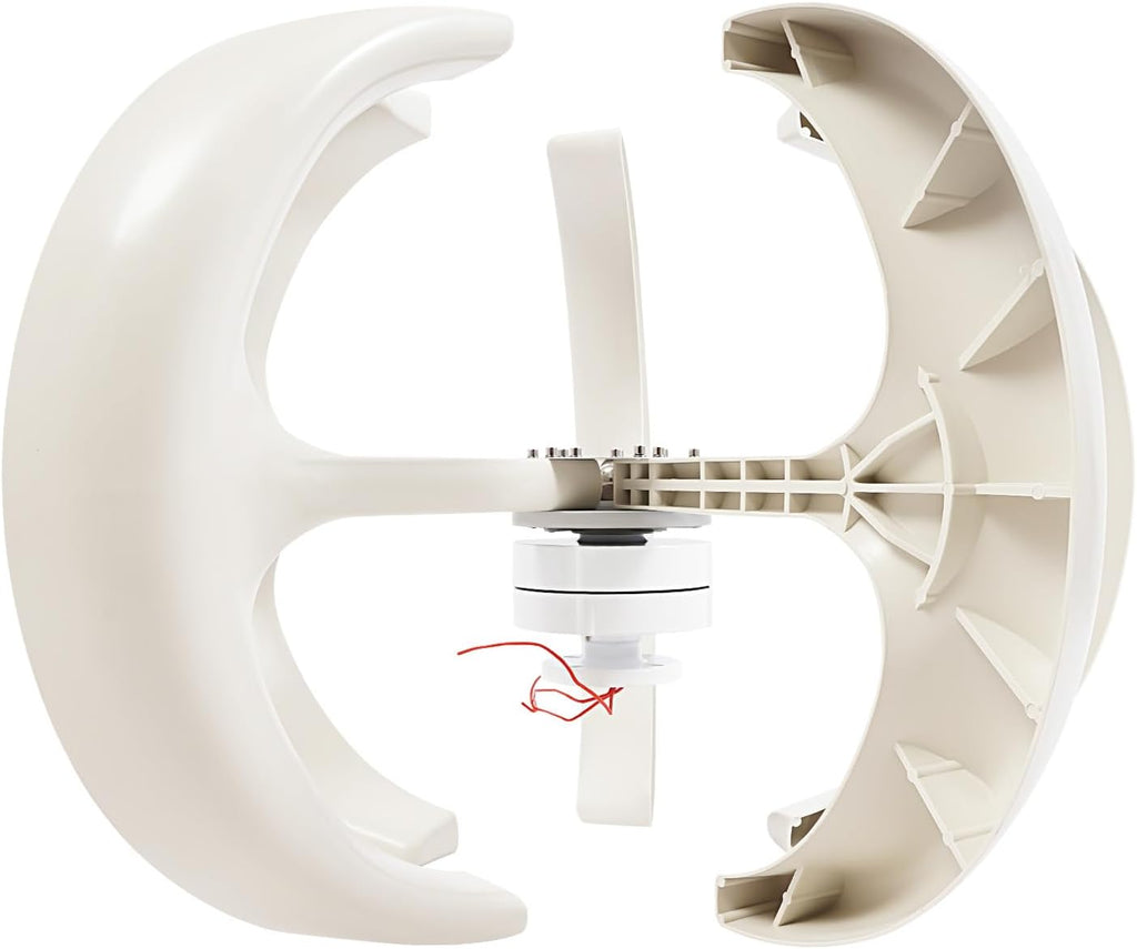 600W Wind Turbine Generator, DC 12V 5-Blade Lantern Wind Turbine Generator, Vertical Axis Wind Power, Lantern Shape, Wind Turbine Kit for Home, Business, Industrial Energy Supply (White)