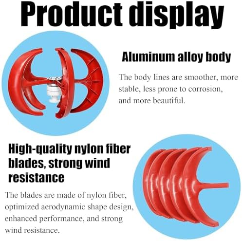2000W Vertical Wind Turbine Generator Kit 12V/24V, Eco-Friendly Permanent Magnet Power System with Controller for Home, Chalet, Motorhome - Sustainable Energy Solution
