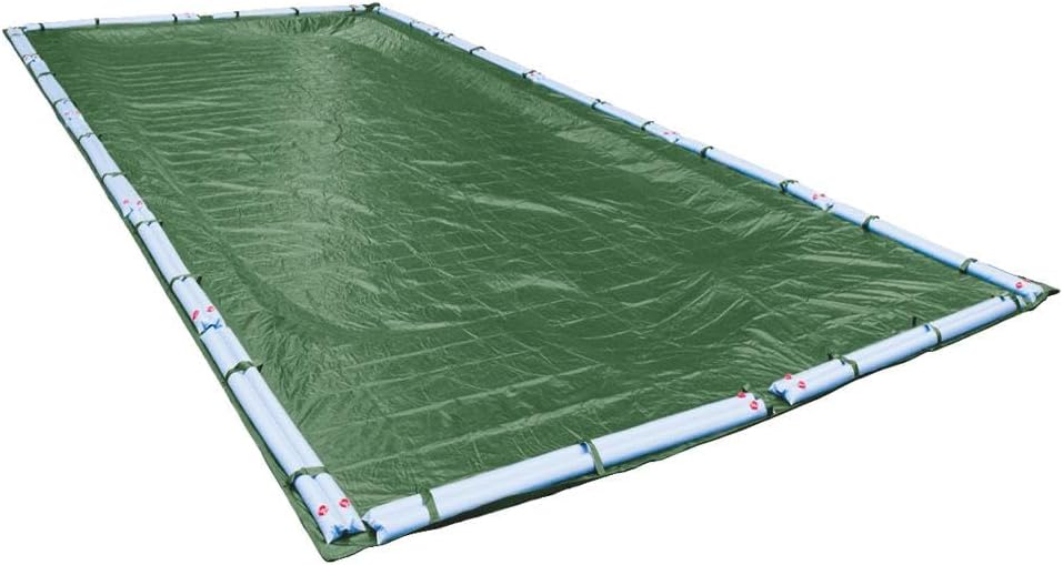 Pool Mate 25x45ft Green Winter Pool Cover for Inground Pools, 5ft Overlap (30x50ft Cover Size), Solid 13x11 Scrim, 3.6 oz/yd2, 20-Year Warranty, Style: 482545R-PM