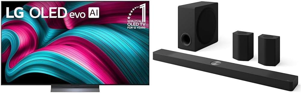 LG 65-Inch Class OLED evo AI 4K C5 Series Smart TV (OLED65C5PUA, 2025) LG S95AR 9.1.5 ch. Home Theater Soundbar (2025 Model)