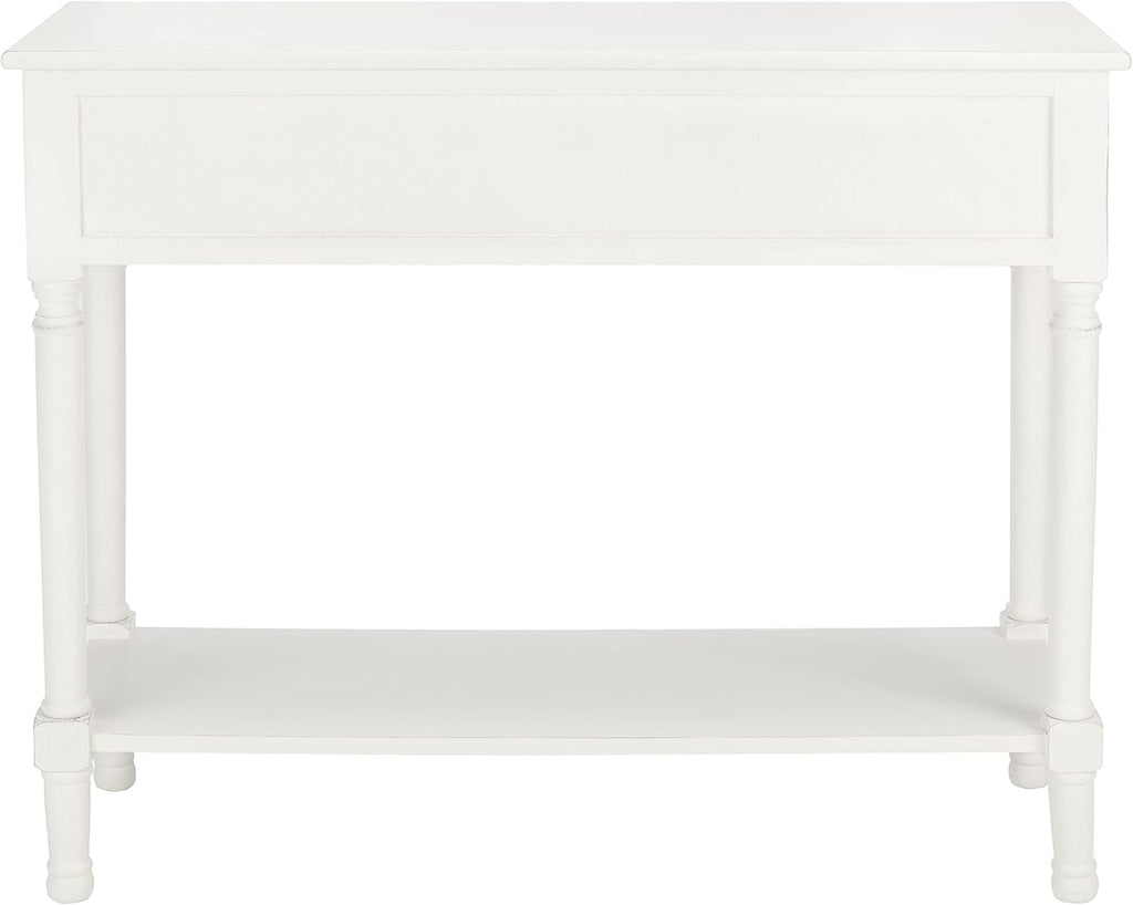 Safavieh Home Collection Allura Distressed White 2-Drawer Bottom Shelf Console Table