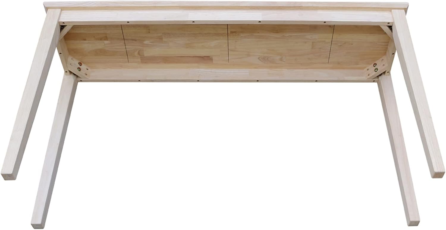 International Concepts Shaker Console Table, 60-Inch Long, Solid Parawood, Unfinished