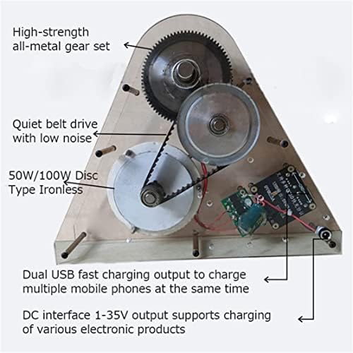 Portable Foot Pedal Power Generator - 50W/100W Manual Crank Generator with Dual USB Output, Emergency Bike Power Supply, DC 1-35V, Ideal for Outdoor Use