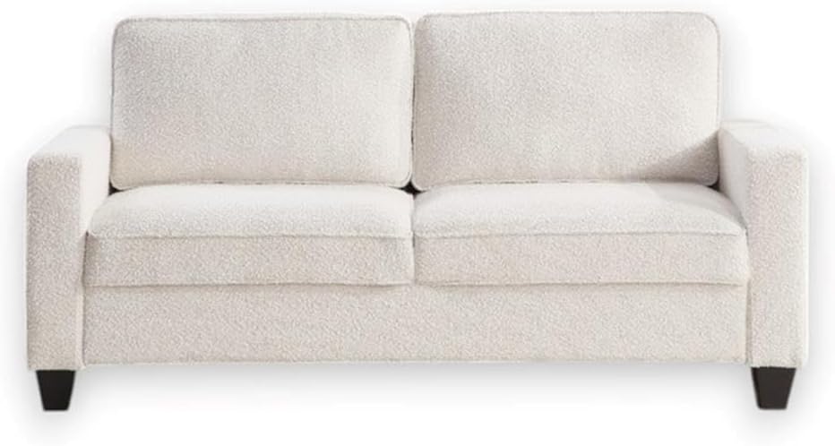 BOWERY HILL Transitional 72.5' W Boucle Fabric Sofa with Built-in USB Charging Port and Functional Side Pockets in Beige