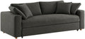 Modway Commix Down Filled Fabric Sleeper Sofa in Gray