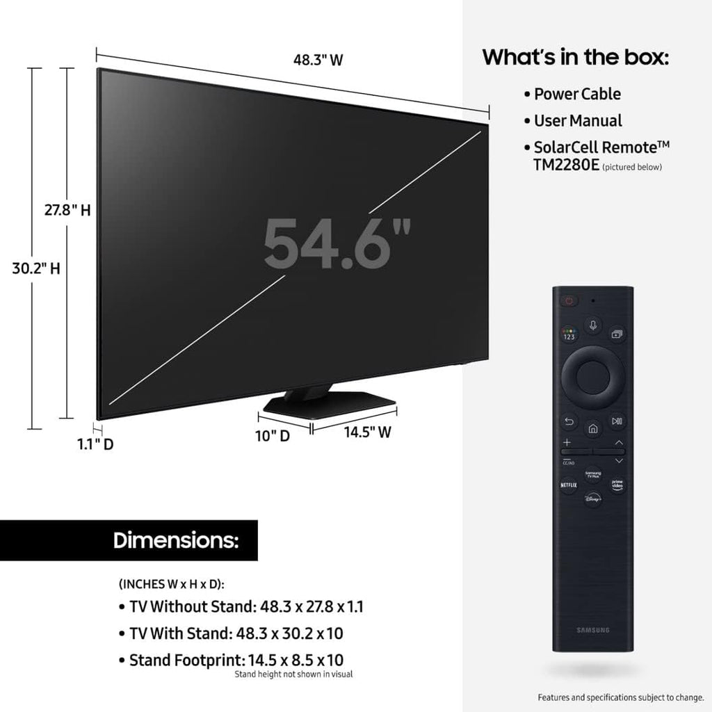 Samsung QN55QN85BDFXZA 55' 4K Neo QLED Quantum HDR 24x Smart TV (2022)