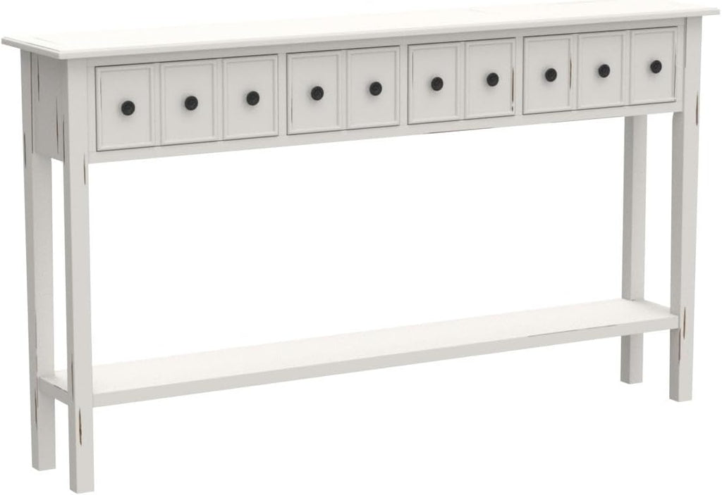 Merax Vintage Entryway Table 60 inch,Long Console Table with Drawers and Shelf for Entryway Easy Assembly Hallway Table