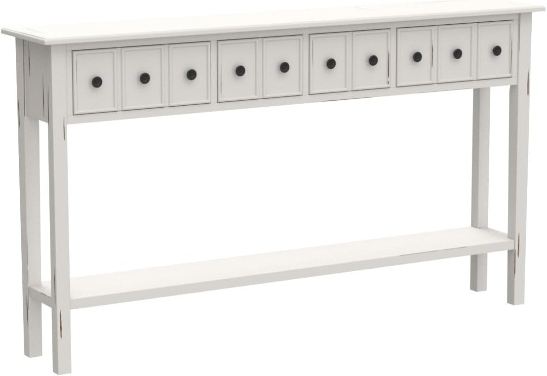 Merax Vintage Entryway Table 60 inch,Long Console Table with Drawers and Shelf for Entryway Easy Assembly Hallway Table