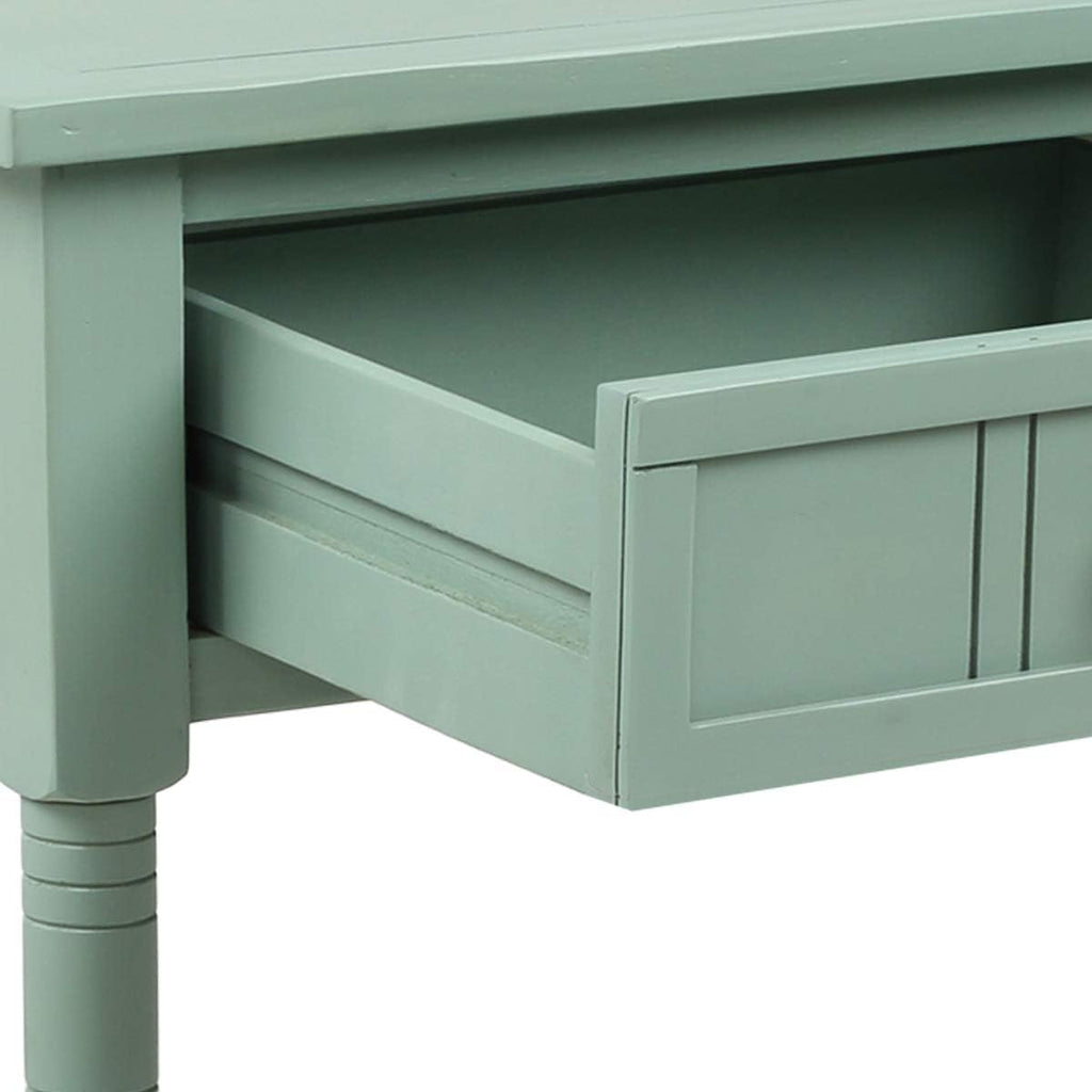 Knocbel Antique Entry Console Table with Drawers & Bottom Open Shelf, Wood Sofa Tables for Entryway Hallway Living Room, 35.43' W x 13.8' D x 30.25' H, Retro Blue