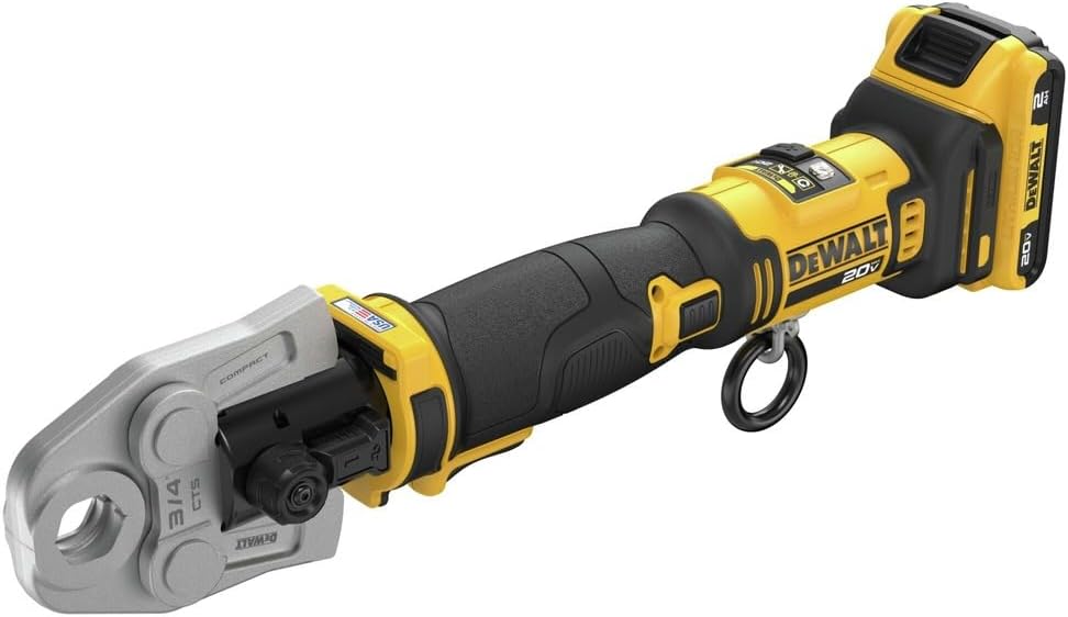 DEWALT 20V MAX Compact Press Tool Kit with CTS Jaws, 1/2-1-1/4 Inch, Cordless, 2 Batteries and Charger Included (DCE210D2K)