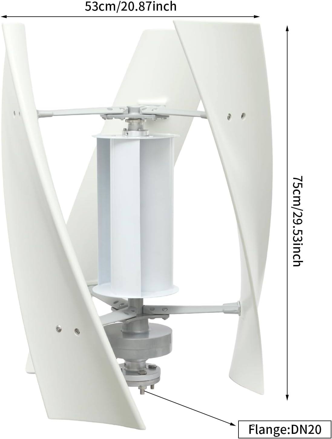 100W 24V 4-blade Wind Turbine Generator, Vertical Axis Windmill Turbine Generator Wire Permanent Magnet Levitation Wind Turbine Kit with Controller for Boats Gazebos and Mobile Homes