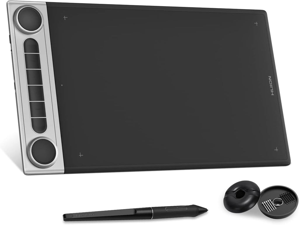 HUION Inspiroy Dial 2 10.5 x 6.56inch Bluetooth Wireless Graphics Drawing Tablet with Dual Dials Battery-Free Stylus for Digital Art and Graphics Design, Compatible with Mac, Windows, Linux, Android