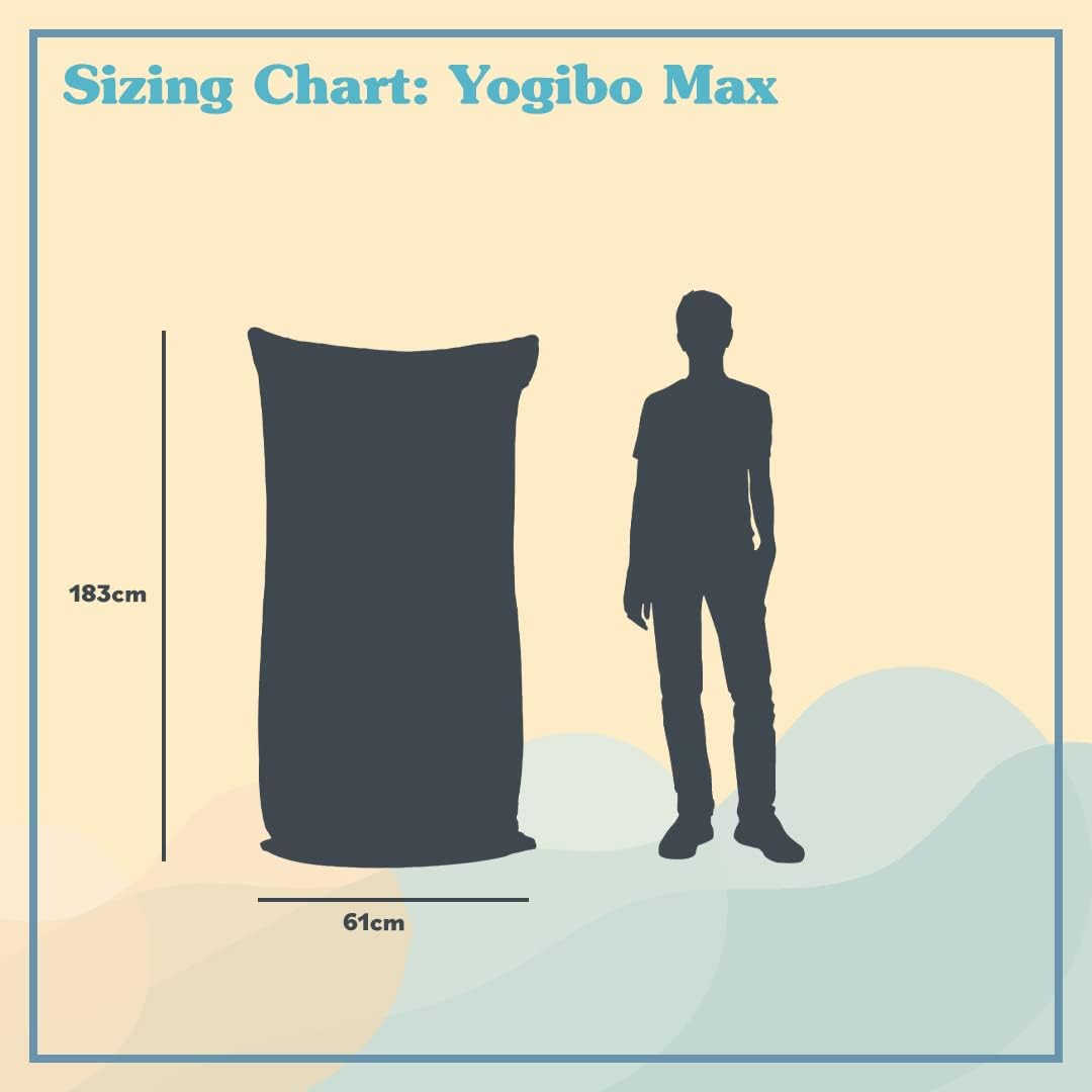 Yogibo Max 6 Foot Giant Bean Bag Chair Bed Lounger for Adults, Kids and Teens with Filling, Extra Large, Oversized, Big, Huge, Plush, Sensory Beanbag Couch Sofa Sack, Washable Cover, Lavender