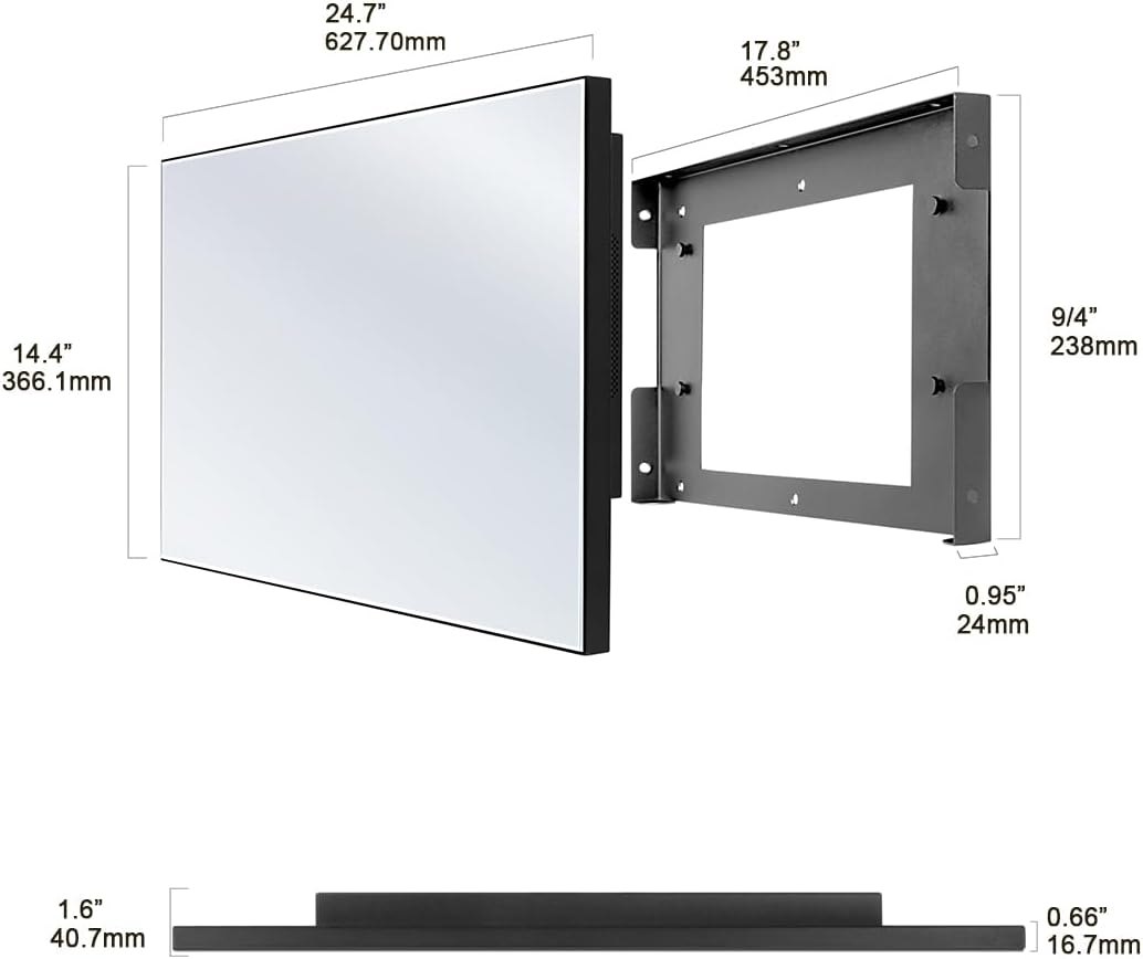 Soulaca 27 inch Bathroom Smart Mirror LED TV Shower Waterproof IP65 with Alexa Built-in Full HD ATSC Tuner Wi-Fi & Bluetooth webOS Model 2026