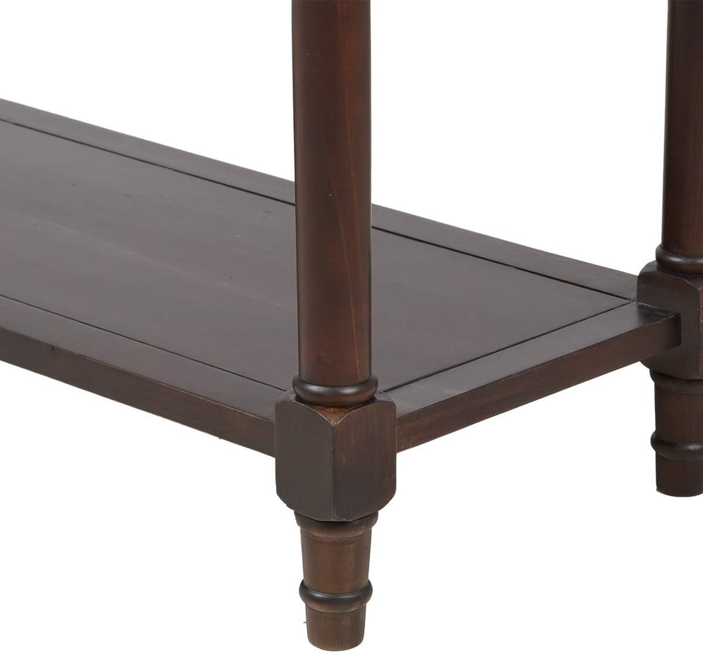 Knocbel 35.5 Inch Antique Entry Console Table with Drawers & Bottom Open Shelf, Solid Wood Sofa Couch Table for Entryway Hallway Living Room (Espresso)