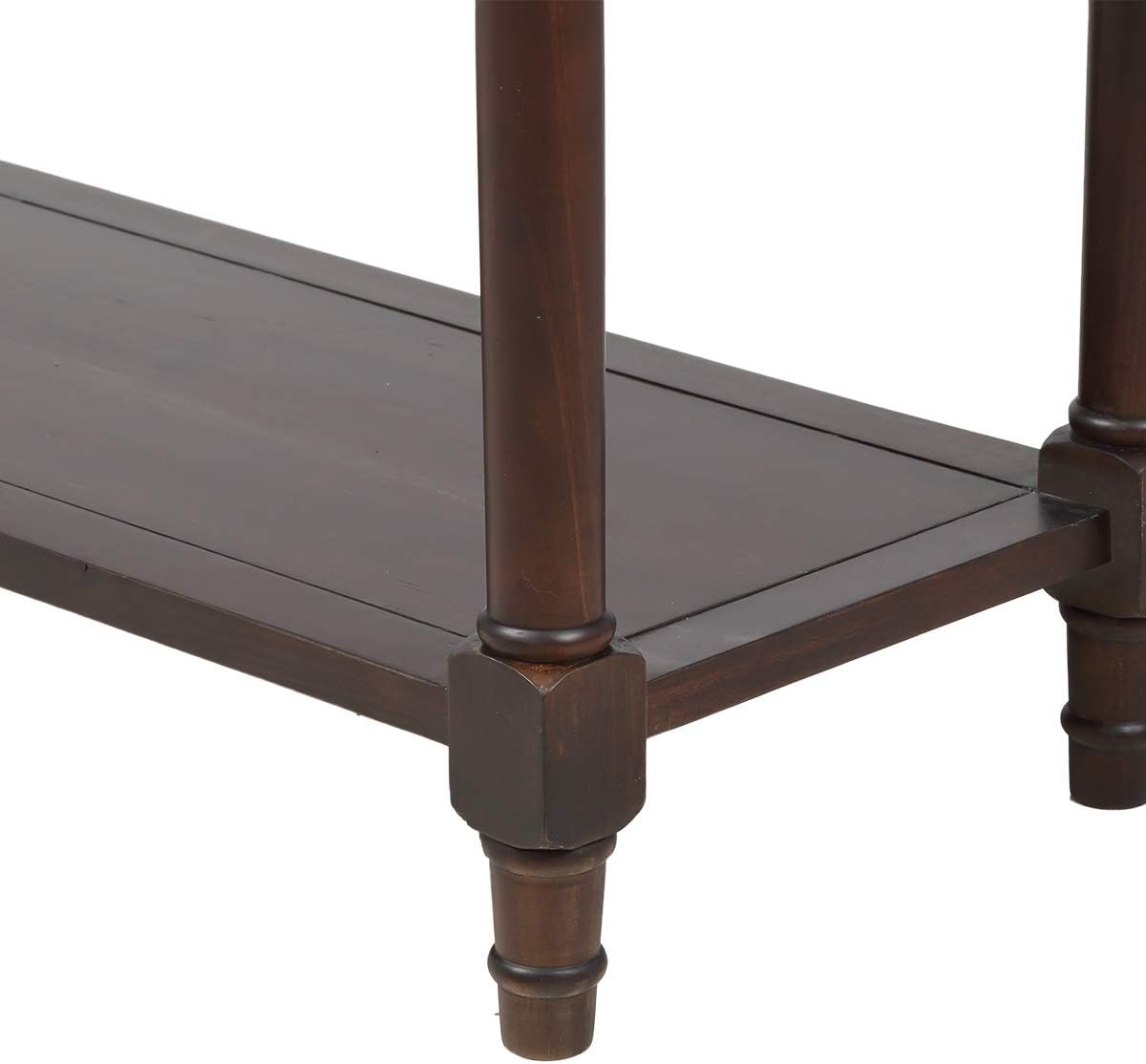 Knocbel 35.5 Inch Antique Entry Console Table with Drawers & Bottom Open Shelf, Solid Wood Sofa Couch Table for Entryway Hallway Living Room (Espresso)