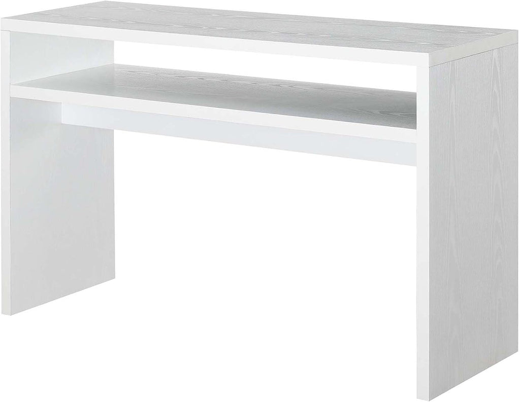 Convenience Concepts Northfield Deluxe Console Hall Table 48' - Modern, Minimalist Narrow Sofa Display Accent With Storage Shelf for Contemporary Living Room, Entryway, or Hallway, White