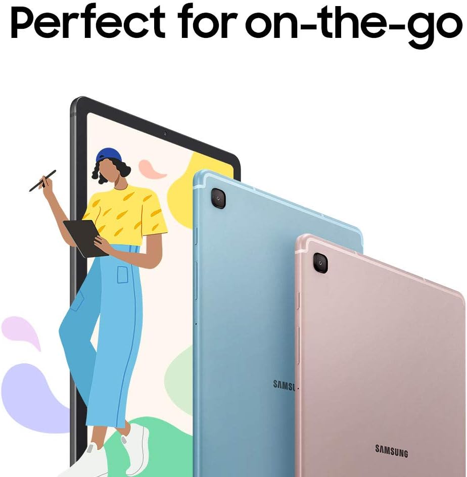 SAMSUNG Galaxy Tab S6 Lite 10.4' 64GB Android Tablet w/Long Lasting Battery, S Pen Included, Slim Metal Design, AKG Dual Speakers, US Version, Chiffon Rose (Renewed)