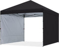 ABCCANOPY Easy Pop up Canopy Tent with 2 Sidewalls for Outdoor Sun Blocking or Rain Protection,10x10, Black