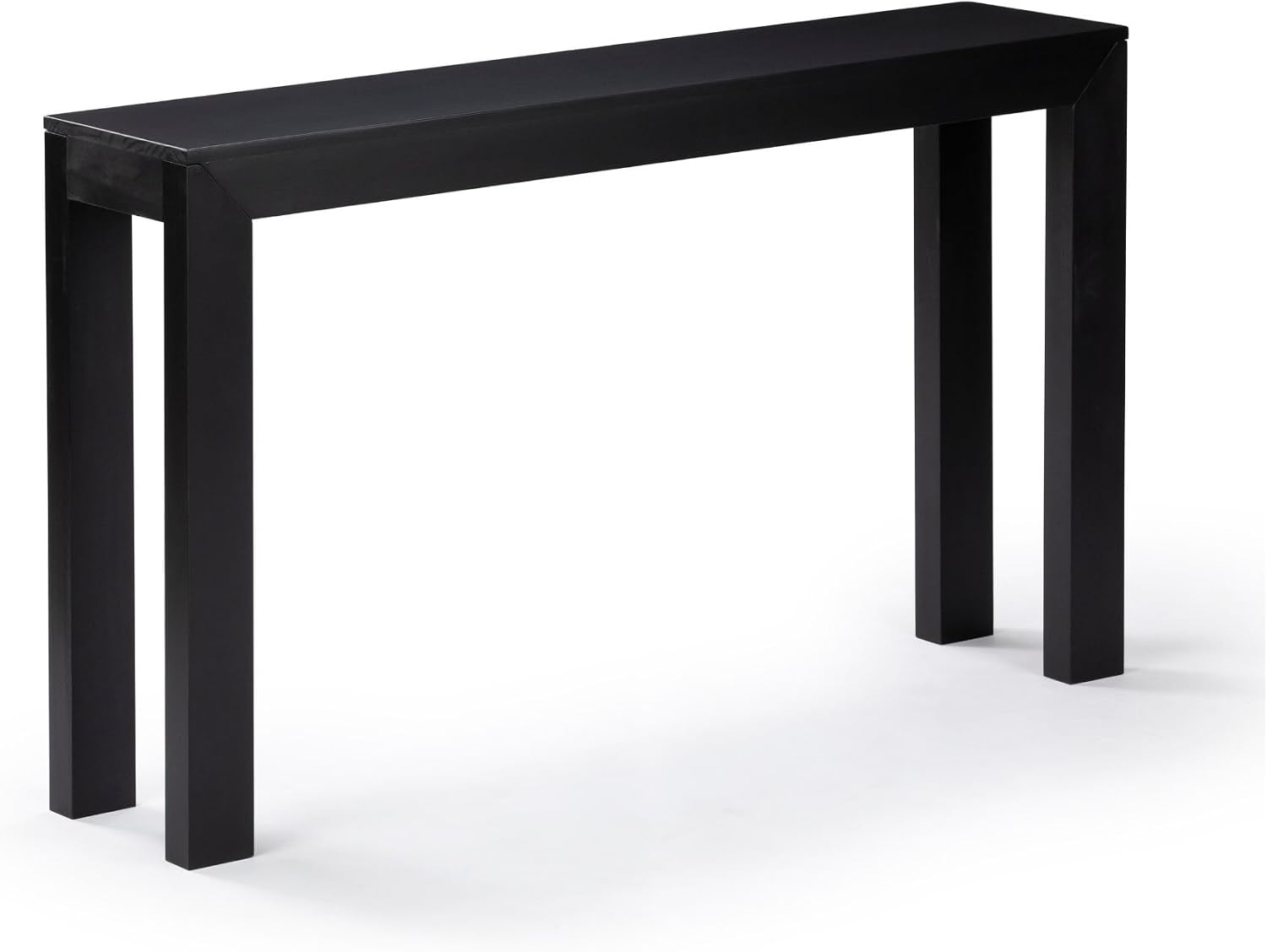 Plank+Beam Modern Solid Wood Console Table, 56 Inch, Sofa Table, Narrow Entryway Table for Hallway, Behind the Couch, Living Room, Foyer, Easy Assembly, Black