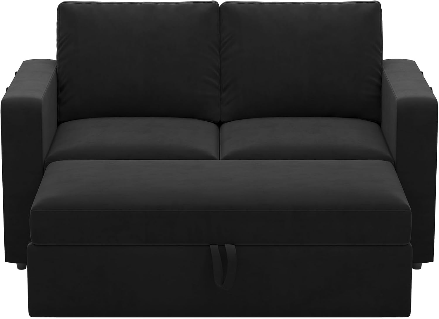 Belffin Modular Sectional Sleeper Sofa with Pull Out Couch Bed Velvet Fabric Loveseat Sleeper Sectional Couch for Living Room Apartment Black