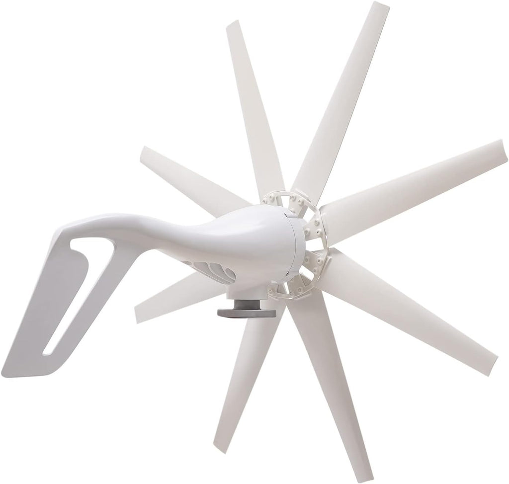 Wind Turbine Generator, 600W Charge Controller Wind Generator Kit 12V Wind Turbine Machine 8 Blade Wind Power Generator Wind Power Tool for Boats Homes RVs Cabins Hybrid Solar Wind System