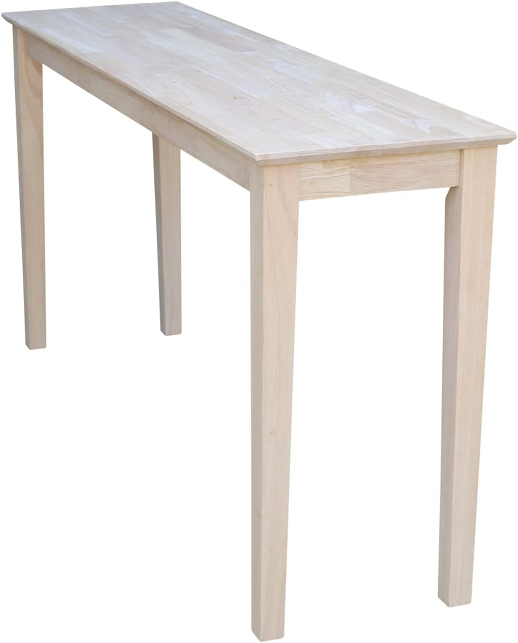 International Concepts Shaker Console Table, 60-Inch Long, Solid Parawood, Unfinished