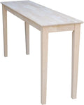 International Concepts Shaker Console Table, 60-Inch Long, Solid Parawood, Unfinished