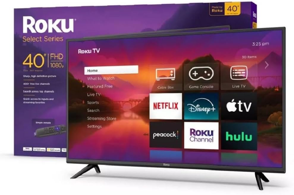 Roku 40' Select Series 1080p Full HD Smart TV TV Remote, Designed for Seamless Streaming, Wi-Fi, Color Enhancer - 40R3B4